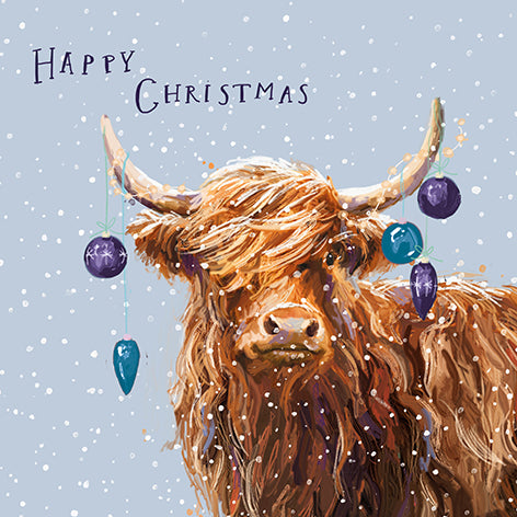 NEW Highland Cow with Clan Colours Christmas Cards (Pack of 10)